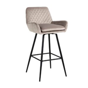 S4462 KHAKI VELVET - Bar stool Linsey swivel khaki velvet (Quartz Khaki 903)