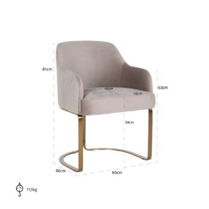 S4492 FR KHAKI VELVET - Chair Hadley khaki velvet fire retardant (FR-Quartz 903 Khaki)