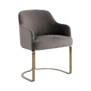 S4492 STONE VELVET - Chair Hadley stone velvet / brushed gold (Quartz Stone 101)