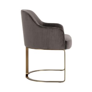 S4492 STONE VELVET - Chair Hadley stone velvet / brushed gold (Quartz Stone 101)