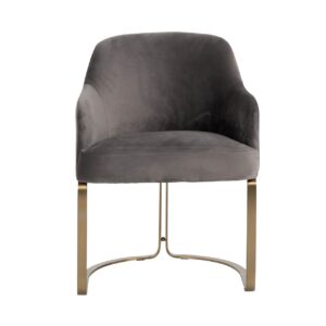 S4492 STONE VELVET - Chair Hadley stone velvet / brushed gold (Quartz Stone 101)