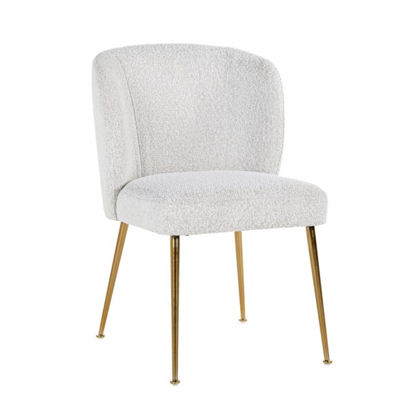 S4506 WHITE BOUCLÉ - Chair Cannon white bouclé / brushed gold (Copenhagen 900 Bouclé White)