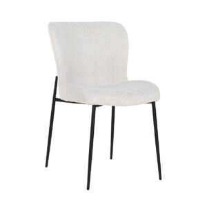 S4509 WHITE BOUCLÉ - Chair Darby white bouclé / black (Copenhagen 900 Bouclé White)