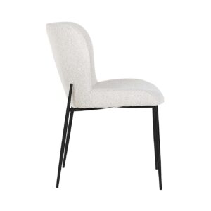 S4509 WHITE BOUCLÉ - Chair Darby white bouclé / black (Copenhagen 900 Bouclé White)