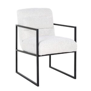 S4531 WHITE BOUCLÉ - Chair Lizzy White Bouclé / Black (Copenhagen 900 Bouclé White)
