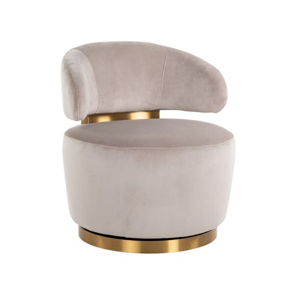 S4546 KHAKI VELVET - Swivel chair Maxime khaki velvet (Quartz Khaki 903)