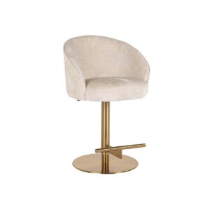 S4554 WHITE CHENILLE - Bar stool Zabi swivel white chenille (Bergen 900 white chenille)