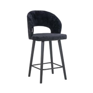 S4561 BLACK CHENILLE - Counter stool Savoy black chenille (Bergen 809 black chenille)