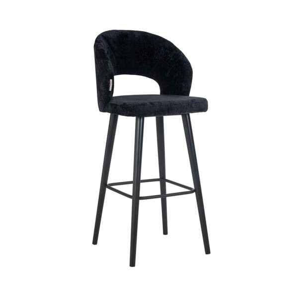 S4562 BLACK CHENILLE - Bar stool Savoy black chenille (Bergen 809 black chenille)