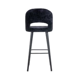 S4562 BLACK CHENILLE - Bar stool Savoy black chenille (Bergen 809 black chenille)