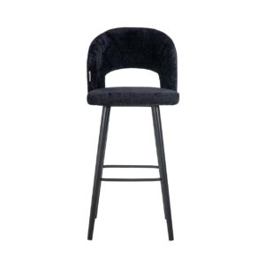 S4562 BLACK CHENILLE - Bar stool Savoy black chenille (Bergen 809 black chenille)