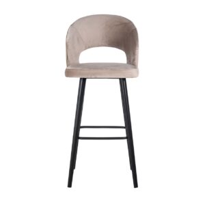 S4562 KHAKI VELVET - Bar stool Savoy khaki velvet (Quartz Khaki 903)