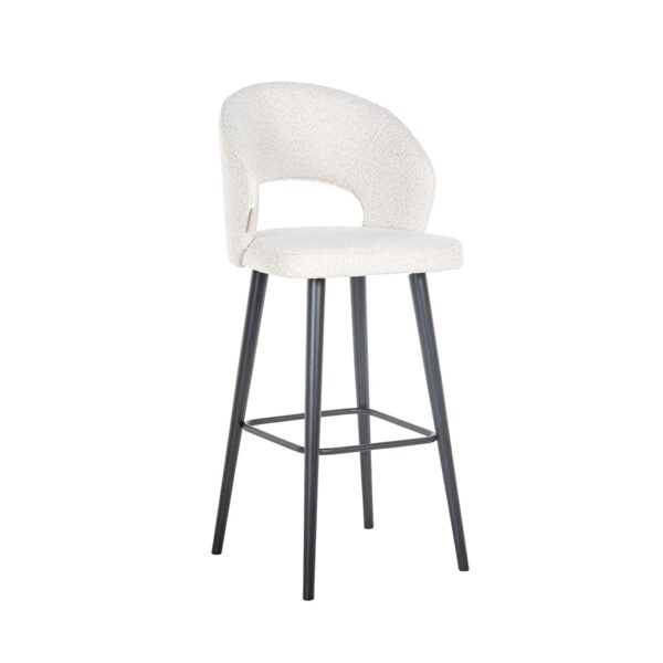 S4562 WHITE BOUCLE - Bar stool Savoy white bouclé (Copenhagen 900 Bouclé White)