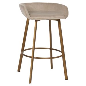 S4570 KHAKI VELVET - Bar stool Cressida low back khaki velvet (set of 2) (Quartz Khaki 903)