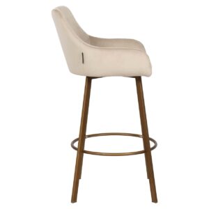 S4571 KHAKI VELVET - Bar stool Cressida high back khaki velvet (set of 2) (Quartz Khaki 903)