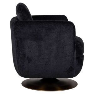 S4576 BLACK CHENILLE - Swivel lounge chair Turner black chenille (Bergen 809 black chenille)