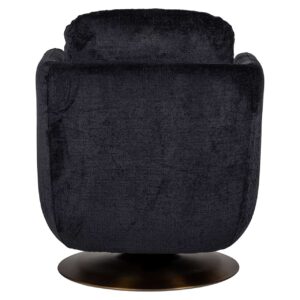 S4576 BLACK CHENILLE - Swivel lounge chair Turner black chenille (Bergen 809 black chenille)