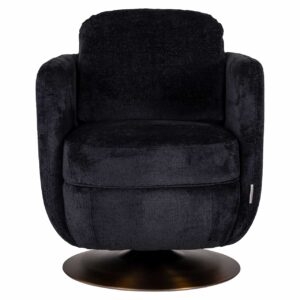 S4576 BLACK CHENILLE - Swivel lounge chair Turner black chenille (Bergen 809 black chenille)