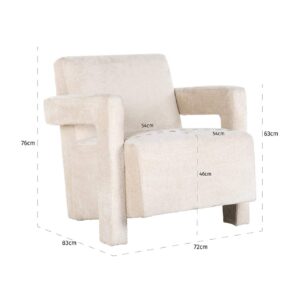 S4577 WHITE CHENILLE - Lounge chair Devanto white chenille (Bergen 900 white chenille)