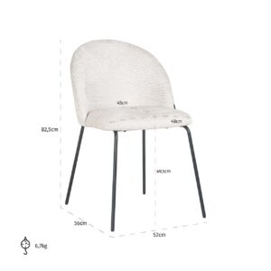 S4583 CREAM FUSION - Chair Alyssa cream fusion (Fusion cream 02)