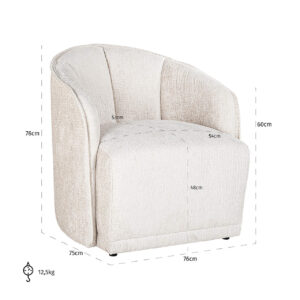 S4593 CREAM FUSION - Lounge chair Maryse cream fusion (Fusion cream 02)