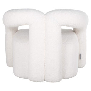 S4596 WHITE FURRY - Lounge chair Dana white furry (Himalaya 900 white furry)