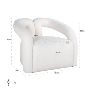 S4596 WHITE FURRY - Lounge chair Dana white furry (Himalaya 900 white furry)