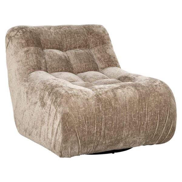 S4597 TAUPE CHENILLE - Swivel lounge chair Rosy taupe chenille (Bergen 104 taupe chenille)