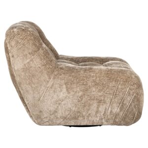 S4597 TAUPE CHENILLE - Swivel lounge chair Rosy taupe chenille (Bergen 104 taupe chenille)