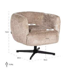 S4613 SHEEP NATURE - Swivel lounge chair Estelle (Sheep 01 nature)