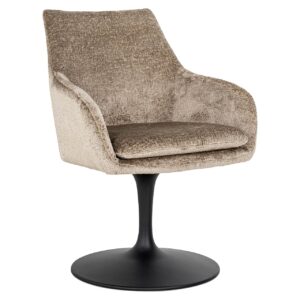 S4728 TAUPE CHENILLE - Swivel chair Marlon taupe chenille (Bergen 104 taupe chenille)