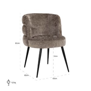 S4745 STONE CHENILLE - Chair Stella stone chenille (Niagara 104 Stone Chenille)