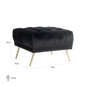 S5124 ANTRACIET VELVET - Pouffe Huxley antraciet velvet (Quartz Antraciet 801)