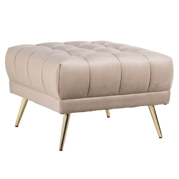 S5124 KHAKI VELVET - Pouffe Huxley khaki velvet (Quartz Khaki 903)