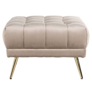 S5124 KHAKI VELVET - Pouffe Huxley khaki velvet (Quartz Khaki 903)