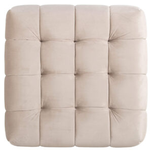 S5124 KHAKI VELVET - Pouffe Huxley khaki velvet (Quartz Khaki 903)