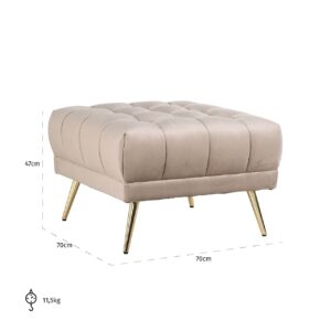 S5124 KHAKI VELVET - Pouffe Huxley khaki velvet (Quartz Khaki 903)