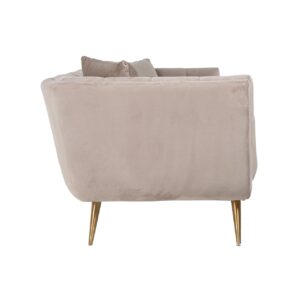 S5126 KHAKI VELVET - Sofa Huxley Khaki velvet / Brushed gold (Quartz Khaki 903)