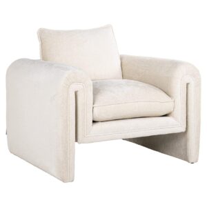 S5144 WHITE CHENILLE - Lounge chair Sandro white chenille (Bergen 900 white chenille)