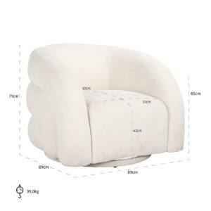 S5145 UNICORN WHITE - Swivel lounge chair Arcus unicorn white (Unicorn 02 white)