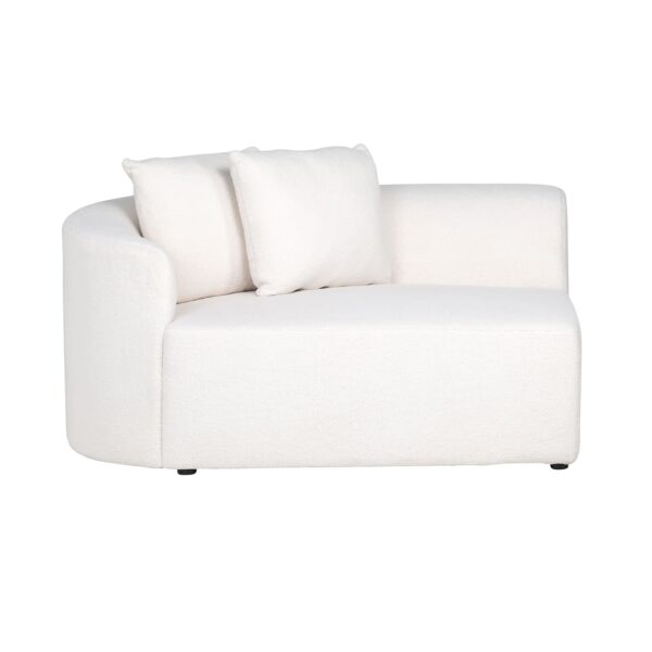 S5200-AL WHITE FURRY - Sofa Grayson arm left white furry | fully upholstered right (Himalaya 900 white furry)