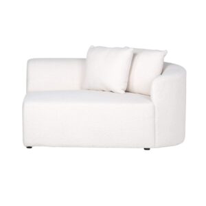 S5200-AR WHITE FURRY - Sofa Grayson arm right white furry | fully upholstered left (Himalaya 900 white furry)