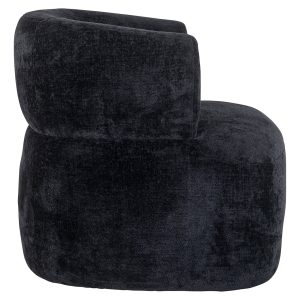 S4557 BLACK CHENILLE - Easy chair Donna black chenille (Bergen 809 black chenille)