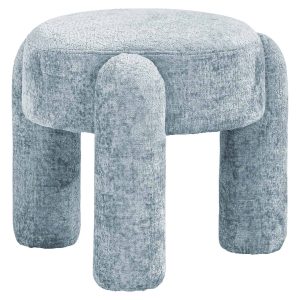 S4743 LIGHT BLUE CHENILLE - Pouffe Holly light blue chenille (Bergen 602 Light blue Chenille)