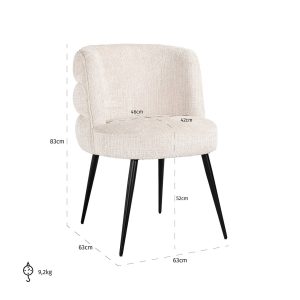 S4745 FR BEIGE CHENILLE - Chair Stella beige chenille fire retardant (Niagara 902 beige)