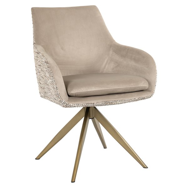 S4762 TRENDY NATURE - Swivel chair Lisonne be trendy nature / khaki velvet (Be Trendy 01 Nature)