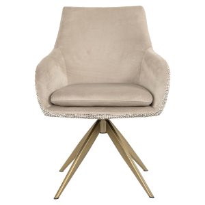 S4762 TRENDY NATURE - Swivel chair Lisonne be trendy nature / khaki velvet (Be Trendy 01 Nature)