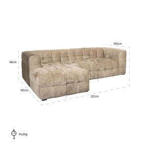 S5156 DESERT FUSION - Sofa Merrol lounge left desert fusion (Fusion 109 desert)