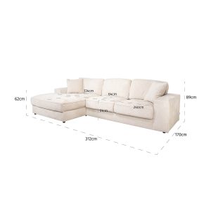 5AR+LCH95L.E429 - Sofa Santos lounge left + 2