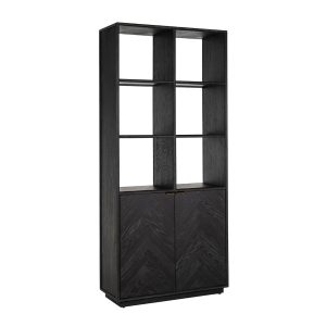 7377 - Display cabinet Blackbone brass 2-doors (Black rustic)